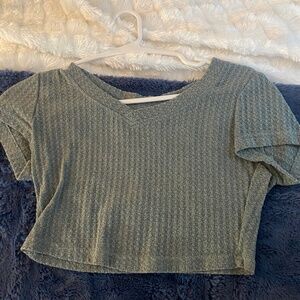 ribbed grey blue crop top